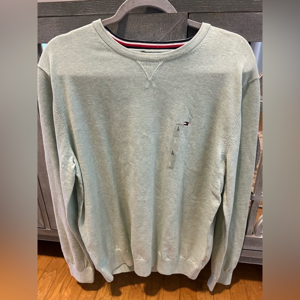 Tommy Hilfiger Flag Logo Captain Cotton Crewneck Sweater Mens Size L